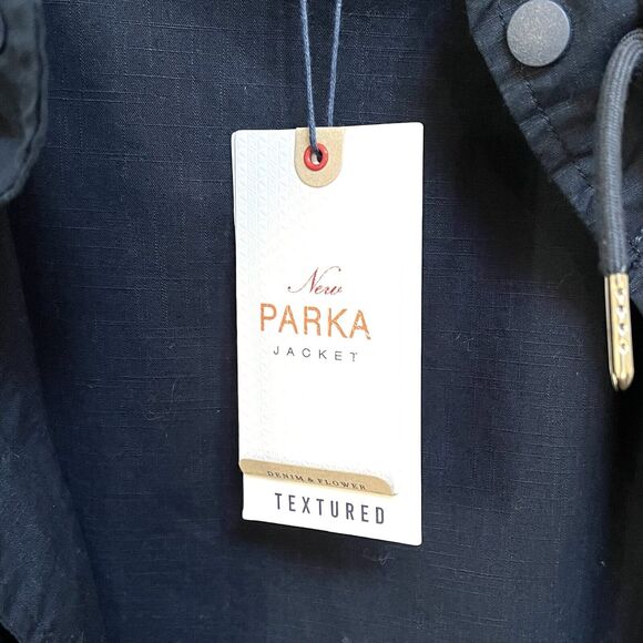 Denim & Flower Men’s Parka Jacket Navy Hoodie Large 42 - Picture 6 of 10